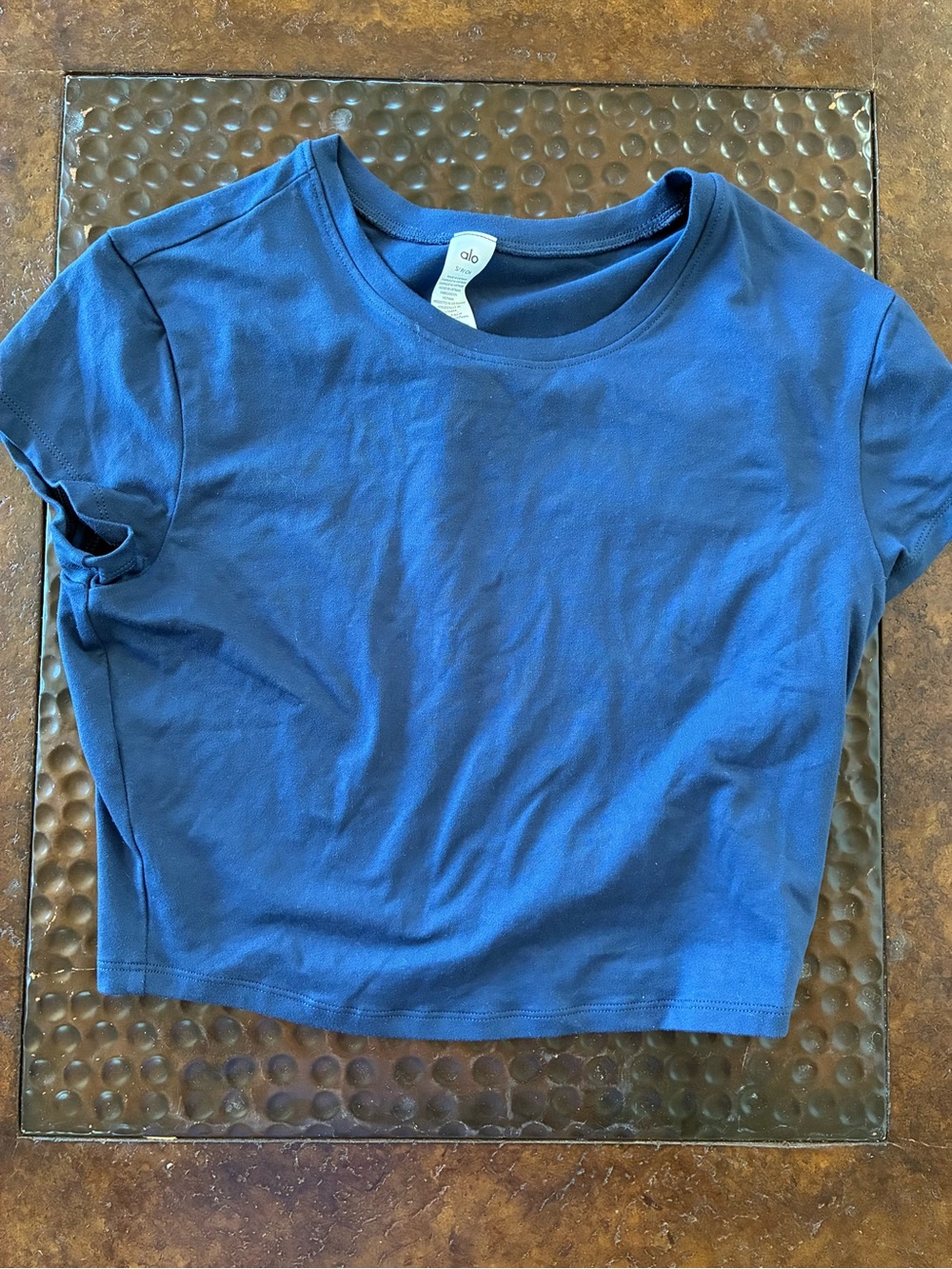 Alo Navy Cropped baby Tee